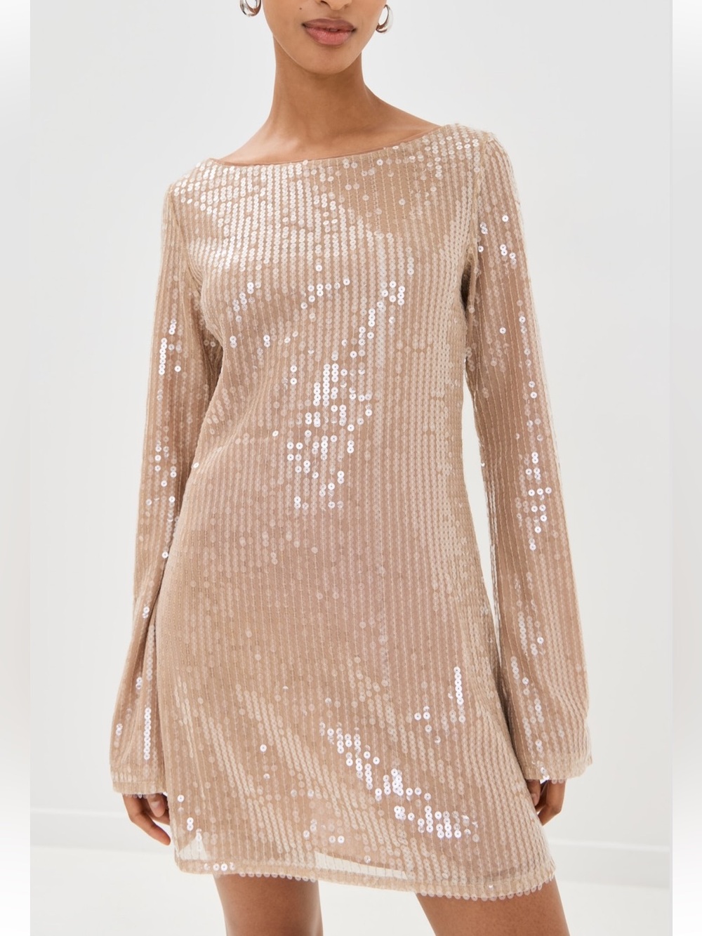 Reformation Sereia Champagne Sequin Dress